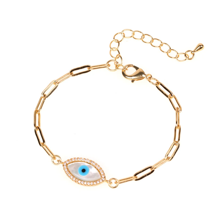 Bracelet Oeil de Palmier Diamond Shell, protecteur et élégant, avec un design unique et des détails scintillants pour le regard