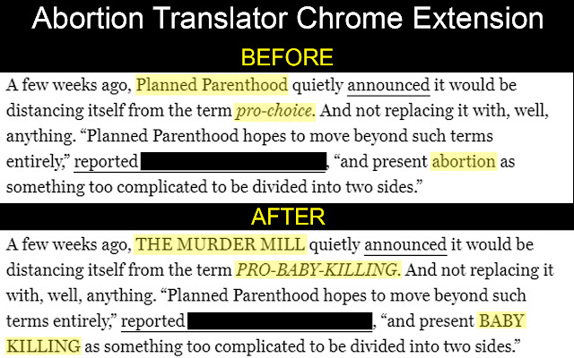 Abortion Translator chrome extension