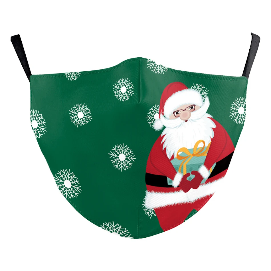 Masque antipoussière à double couche d'impression numérique de barbe de Noël
