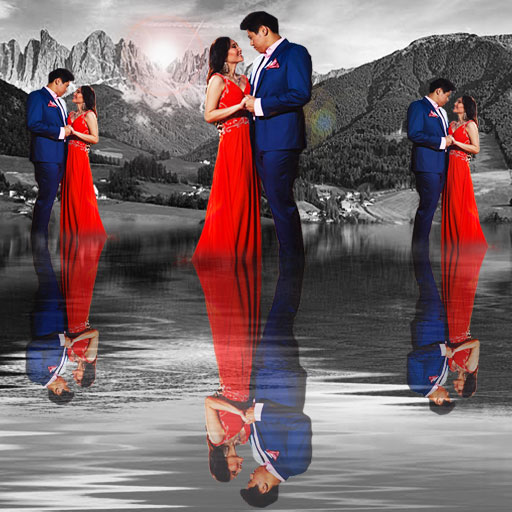 Water Reflection Mirror Effect  Cut Out Photo