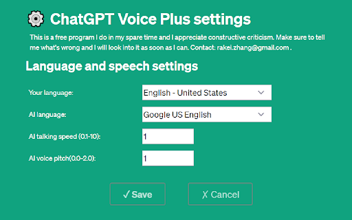 ChatGPT Voice Plus Game and Translation