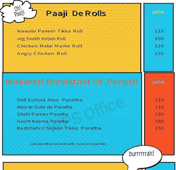 Angry Paaji menu 