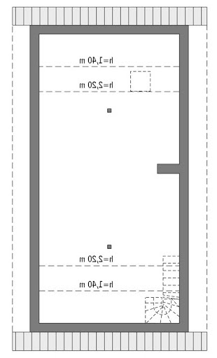 Elastyczny - wariant I - C346a - Rzut poddasza do indywidualnej adaptacji (55,5 m2 powierzchni użytkowej)