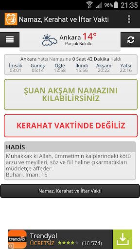 Namaz Kerahat ve İftar Vakti