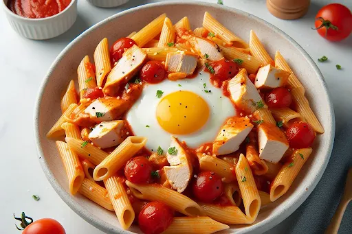 Egg Chicken Penne Pasta