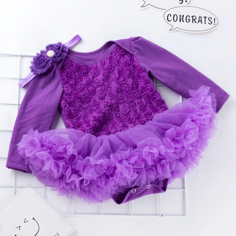 Effen roze composiet jurk voor meisjes van 0-2 jaar, comfortabel en stijlvol, ideaal voor baby's en peuters, perfect voor dagelijks gebruik.