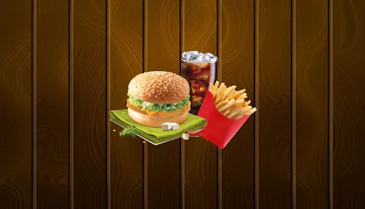 Spicy Paneer Burger With Fries [Regular] And Thums Up [250 Ml]