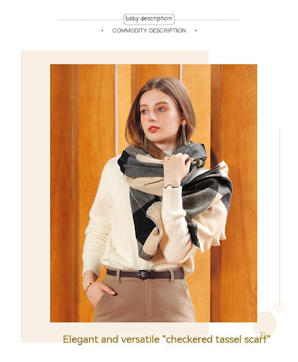 Title 18, Winter Artificial Cashmere Shawl Womens Fashio...