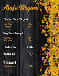 Asafo Biryani menu 3