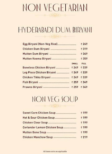 Aromas Of Biryani menu 