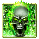 Green Flame Skull Keyboard theme 10001004 APK Baixar