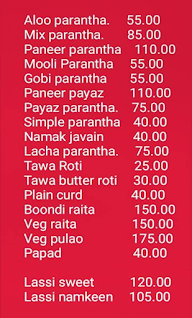 D Lite Paranthas menu 1