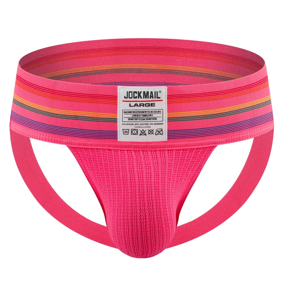 Men's T-back Wide Belt Breathable Rainbow
