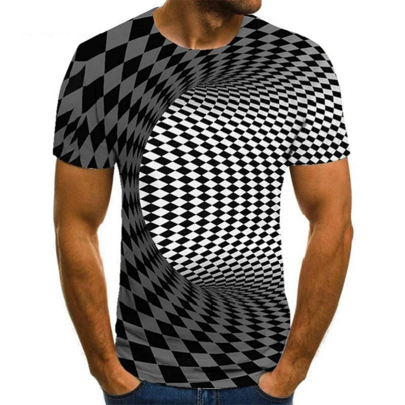 T-shirt da uomo casual con stampa 3D a manica corta, perfetto per un look moderno e confortevole. Traspirante e alla moda, ideale per l'uso quotidiano.