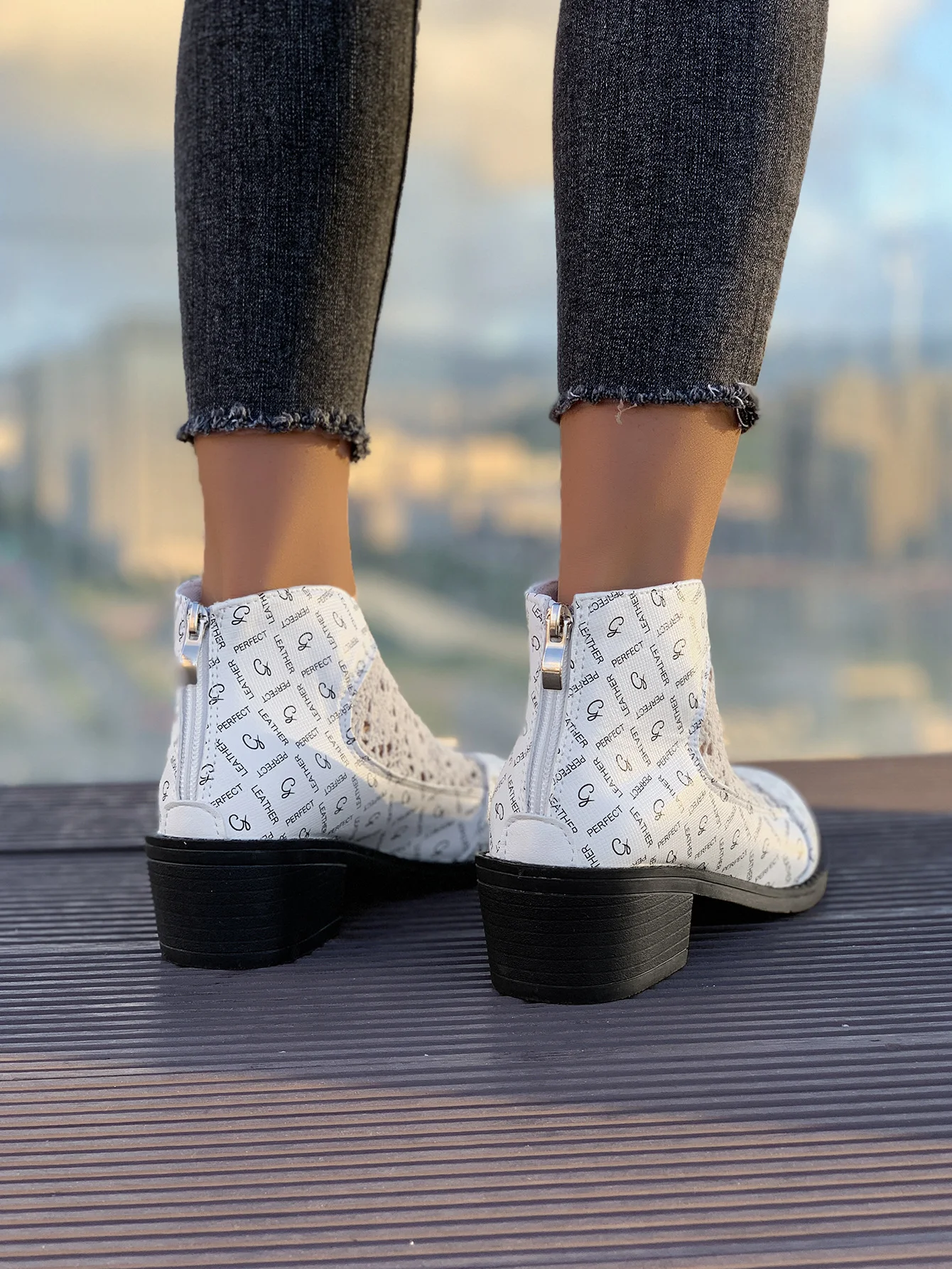 Title 6, Zapatos de tacón grueso para mujer de gran tama...