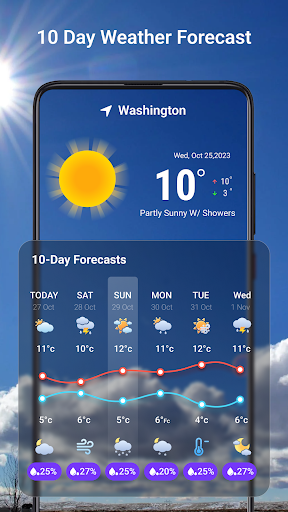 Screenshot Live weather -10 days forecast