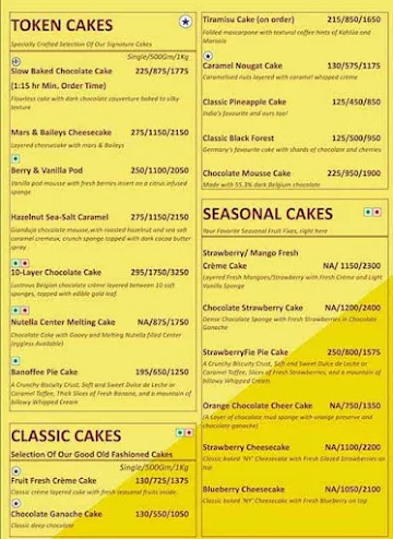 The Cake Company menu 