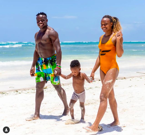 Omanyala's family at the beach