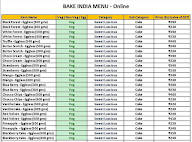 Bake India menu 1