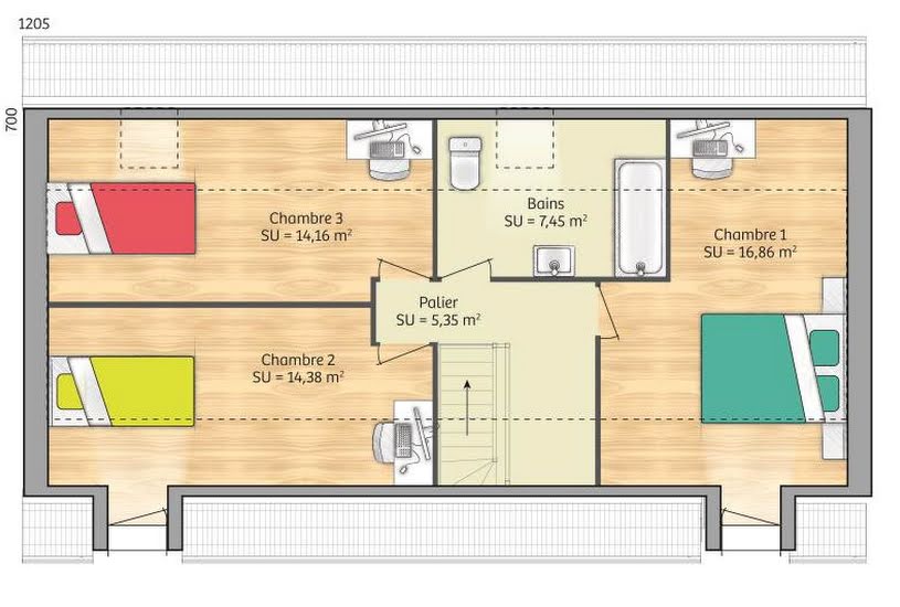  Vente Terrain + Maison - Terrain : 510m² - Maison : 90m² à Crépy-en-Valois (60800) 