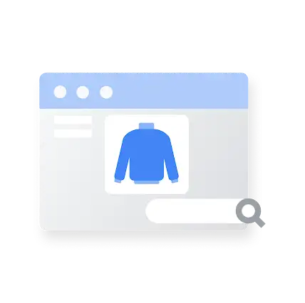 หน้าของผลิตภัณฑ์สำหรับเสื้อกันหนาวที่ขายใน Google Ad