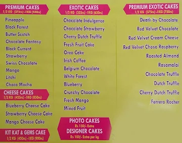 The Pastry House menu 