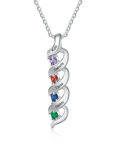 Colgante de espiral con letra de di - 3