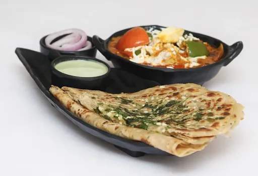 Chilli Garlic Paratha Thali