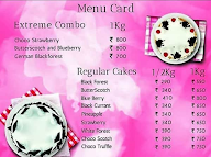 Raj Bakers menu 1