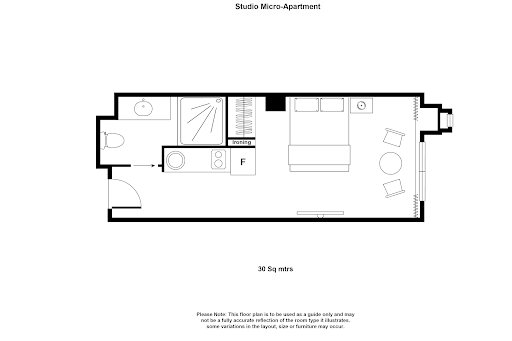 Studio apartment at Therry Street Apartments