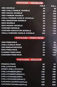 Papaass Yummy Foods & Pizza's menu 1