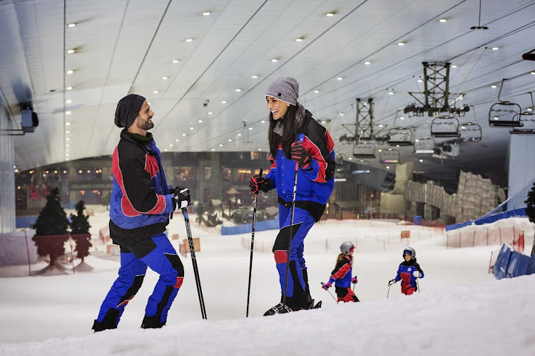 Feel like hitting the slopes? There's indoor skiing year round in Dubai. 