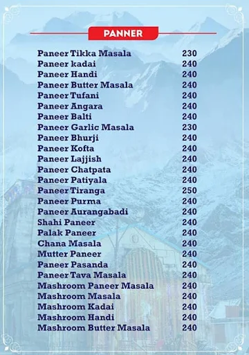 Famous Uttarakhand Fast Food menu 