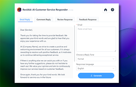 AI Response Generator for Email Review Reply small promo image