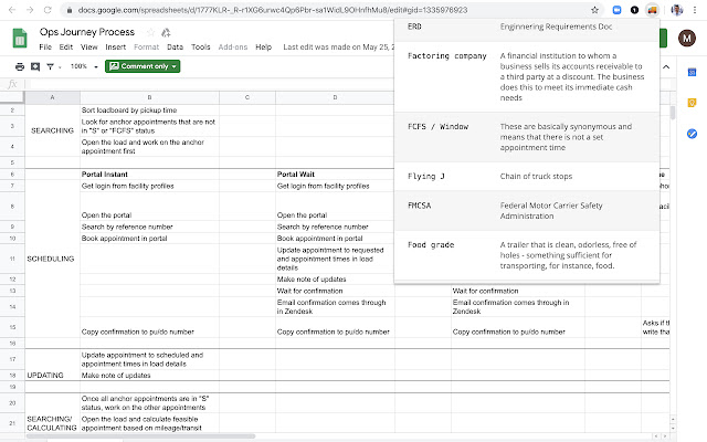 Freight Dictionary chrome extension