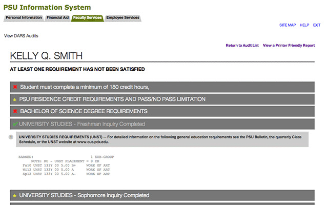 PSU DARS Formatter chrome extension