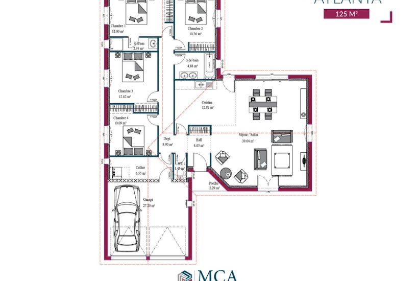  Vente Terrain + Maison - Terrain : 679m² - Maison : 125m² à Saint-Vincent-de-Tyrosse (40230) 