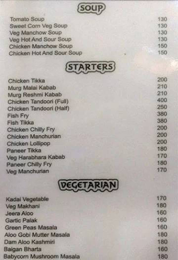 The Chatai menu 