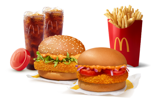 McSpicy Paneer Burger + McAloo Tikki Burger + Fries (L) + 2 Coke