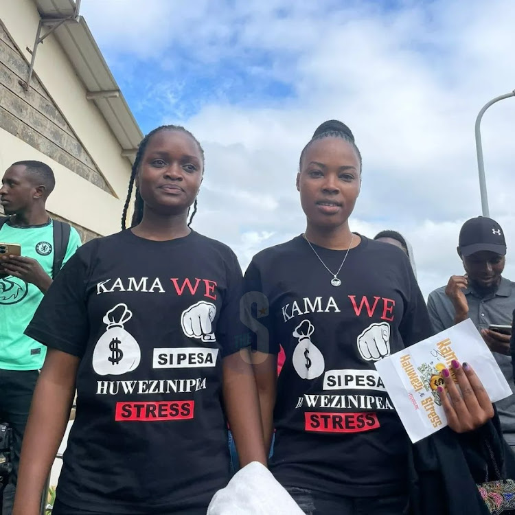 Mourners at the Kenyatta University mortuary for collection of TikToker Brian Chira's body for burial in family home in Gathanje, Ingitei village, Githunguri in Kiambu County, March 26, 2024.