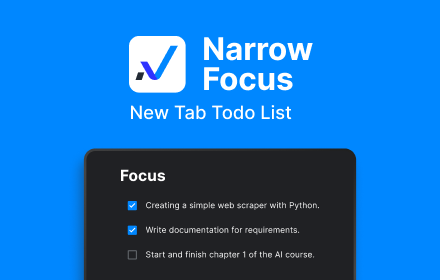 Narrow Focus: New Tab Todo List small promo image