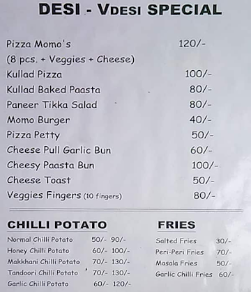 Desi Videsi menu 