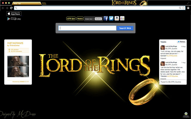 Lord of the Rings Tribute New Tab