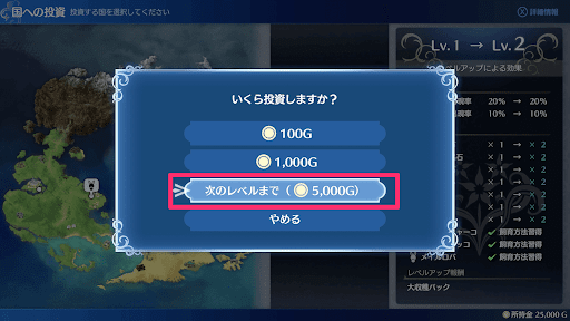 次のレベルまで一気に投資する