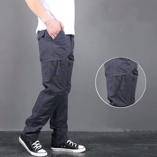 Title 2, Summer Thin Casual Pants Mens Multi Pocket Ove...