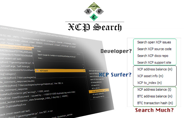 XCP Search chrome extension