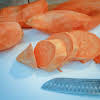 Thumbnail For Slicing Peeled Yams.