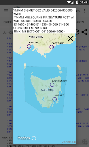 Screenshot TrackDirect - NAIPS Briefing