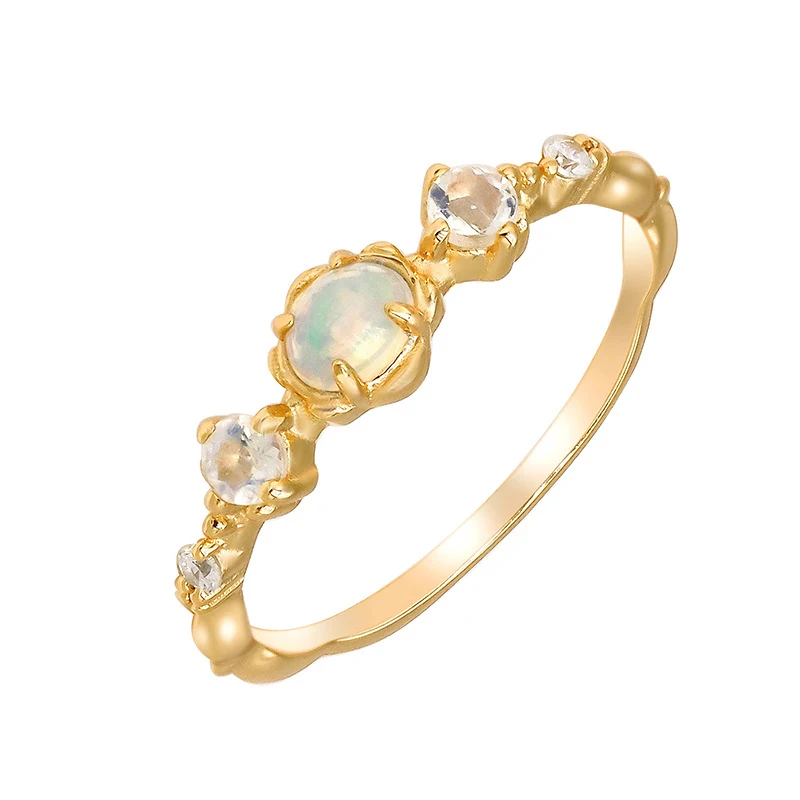 Title 4, S925 Zilveren ring voor dames, 14K goud verguld...