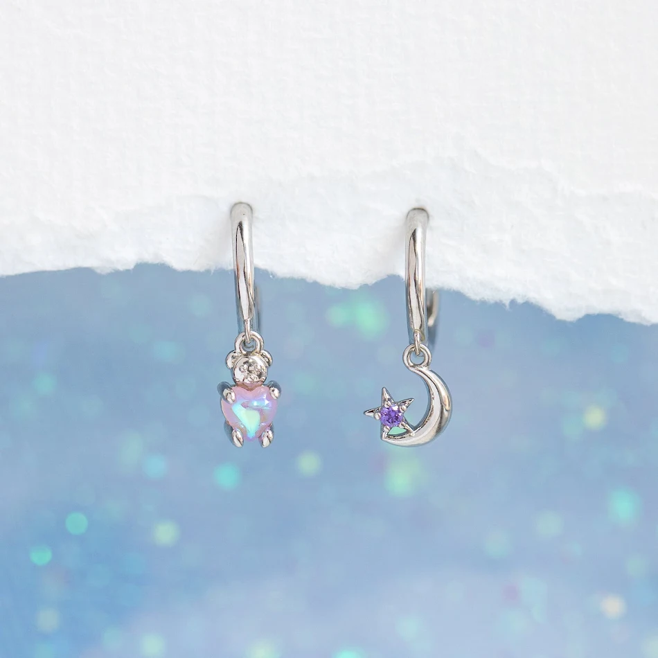 Korean Style Sweet Copper Zirconia Earrings Elegant Women's Jewelry Fashion Accessories Dazzling Design Sparkling Daily 